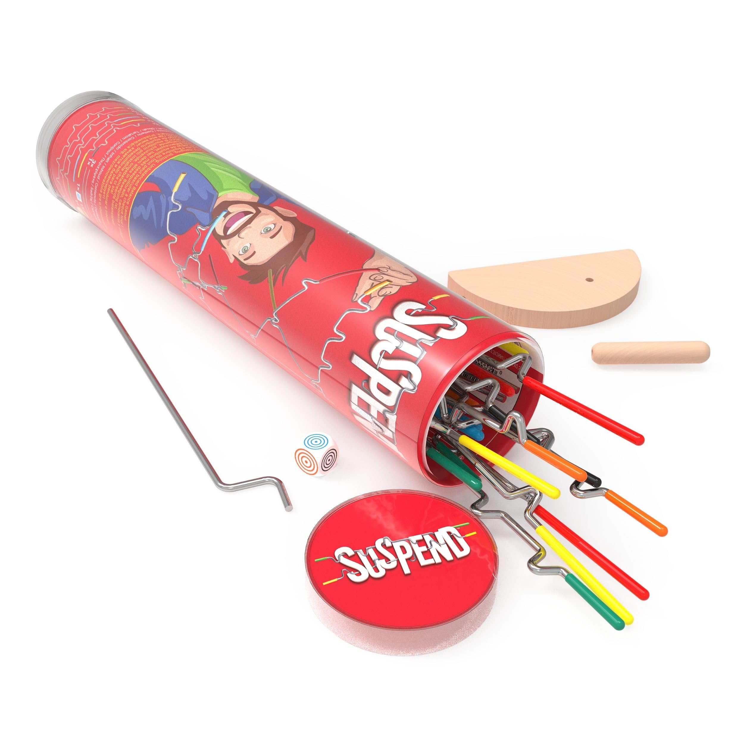 Spin Master Games, Suspend, Gioco Da Tavolo per Famiglie con Torre Di Legno, Gioco educativo per Famiglie, Idee Regalo Originale, 1-4 Giocatori, 8+ Anni