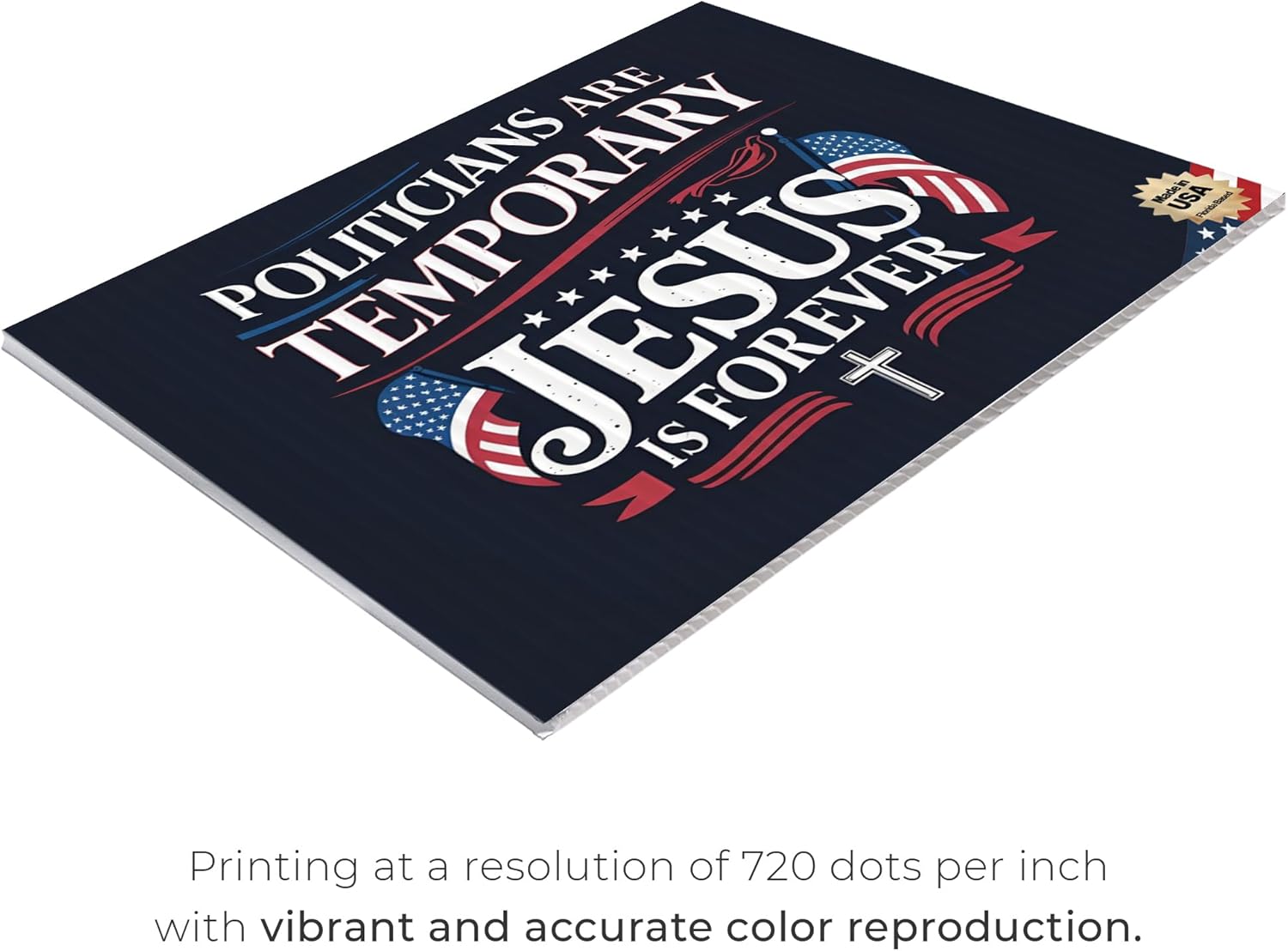 2 Pack 24"x18" 'Politicians are Temporary, Jesus is Forever' Yard Sign with Stakes, Double Sided Religous Yard Sign for Political Campaign 2024 (Design 1)
