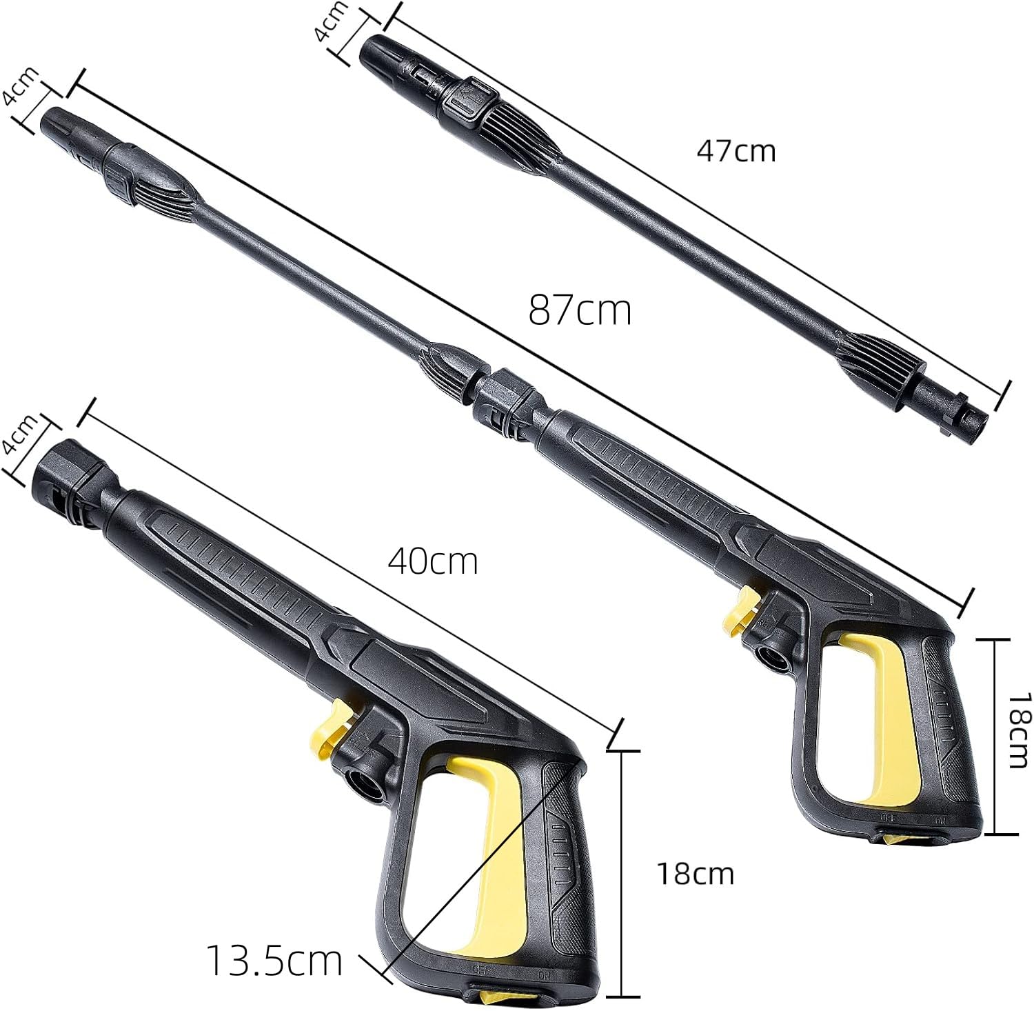 YUET Trigger Pistonety do mycia wysokociśnieniowego z akcesoriami, systemem szybkiego łączenia do Karcher K2-K7 i Kärcher
