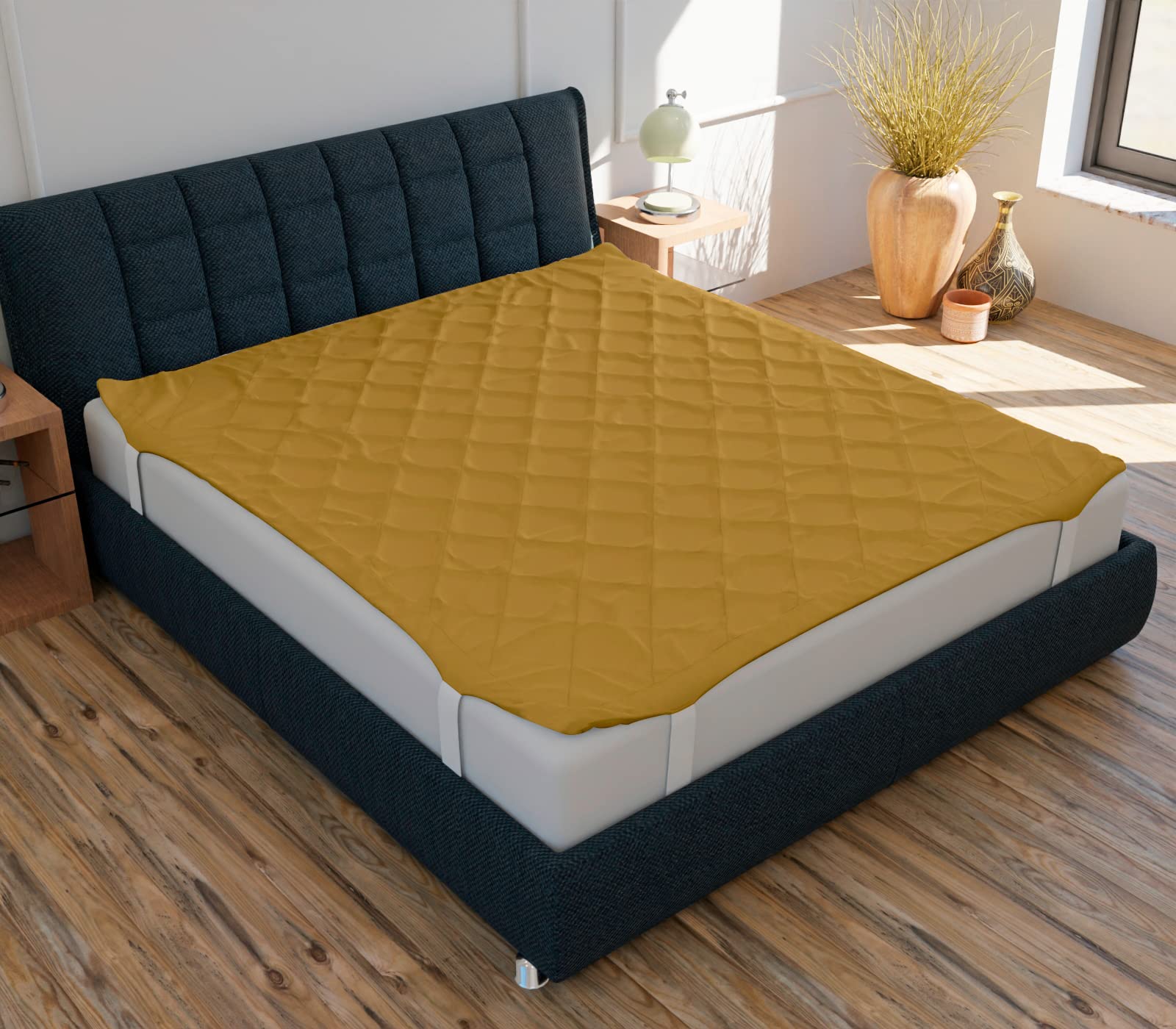 Curious Lifestyle 100% Waterproof Mattress Protector for Double Bed Mattress Breathable - Hypoallergenic Mattresses Cover Doube Bed Size (72x72 inch | 6x6,Mustard) (B0B6HR4CY7) Amazon Price History, Amazon Price Tracker