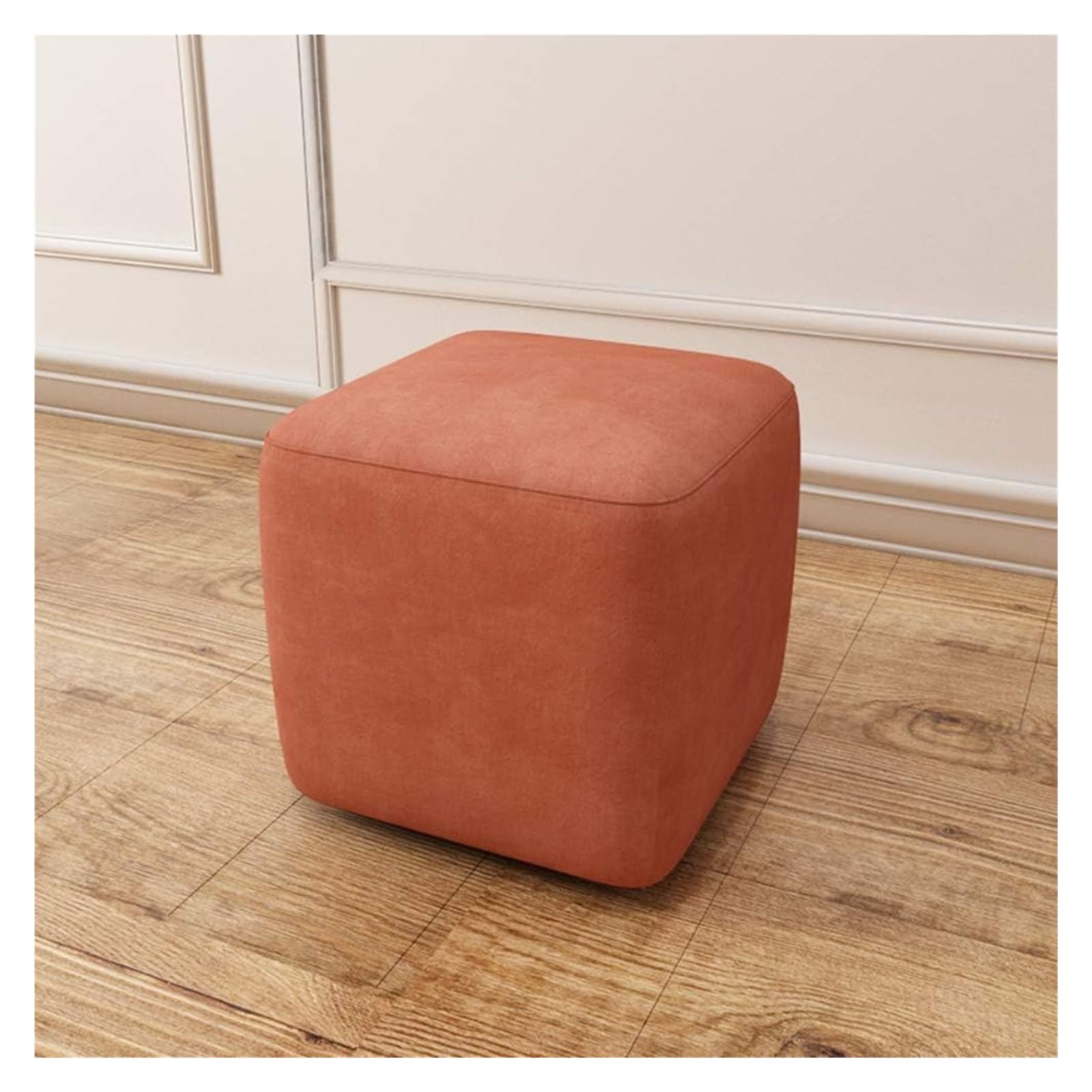 Pouf ottoman nordique et repose-pieds carré en tissu pour salon