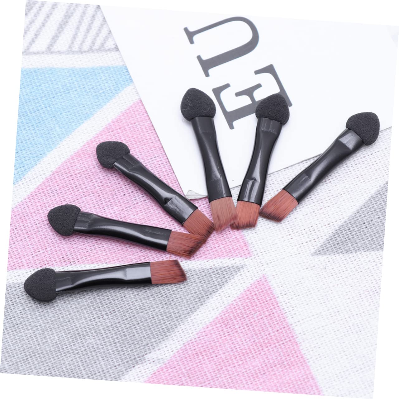 FOMIYES 20Pcs Dual Ended Eye Shadow Sponge Applicators Brow Brush Black Makeup Tools for Women for Eye Shadow Blending and Precision Application