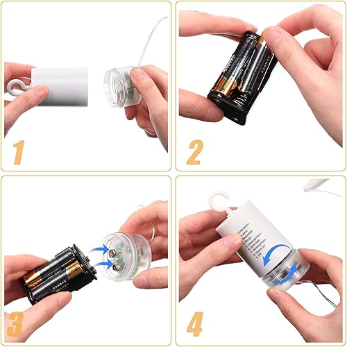 Miniatura 7 de Tuanse Paquete de 8 luces en forma de explosión de estrellas, luces LED de hadas de fuegos artificiales para colgar al aire libre, funciona con