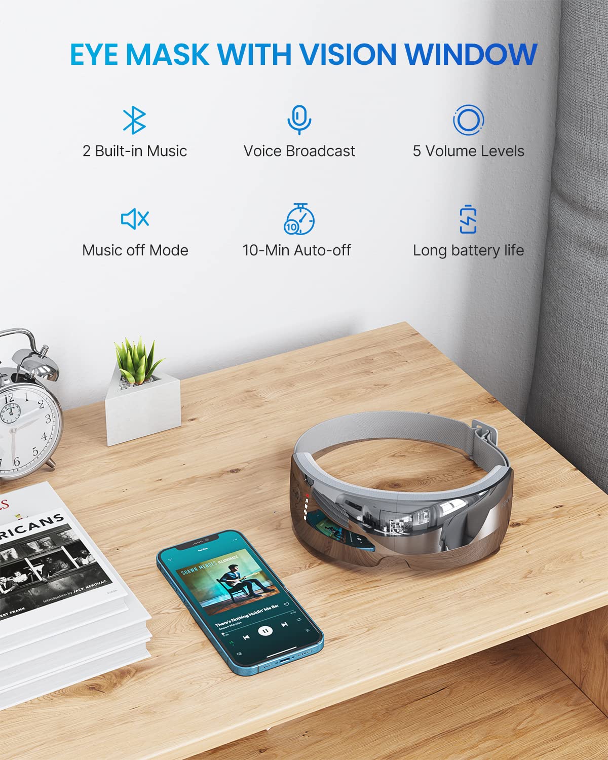 Eye Massager, RENPHO Eyeris View Eye Massager with Heat for Migraines, 5 Modes Heated Temple Massager for Eye Relax, Improve Eye Circulation, Reduce Dry Eyes, Dark Circles, Delay Eye Aging, Ideal Gift