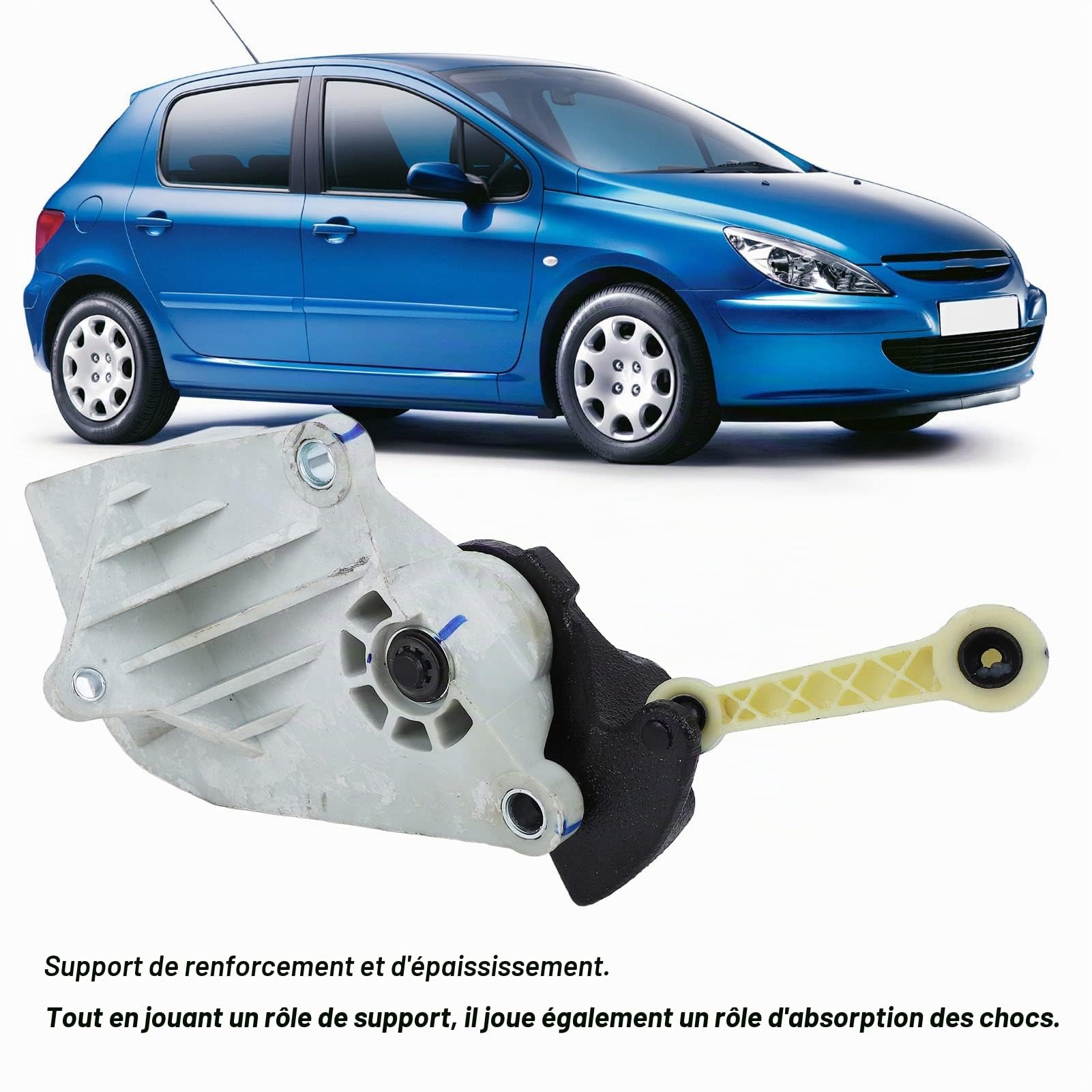 Qiilu Support de câbles de commande de tringlerie de vitesse Plaque de support de commande de changement de vitesse 9659241380 pièce de rechange pour 307 2001-2008
