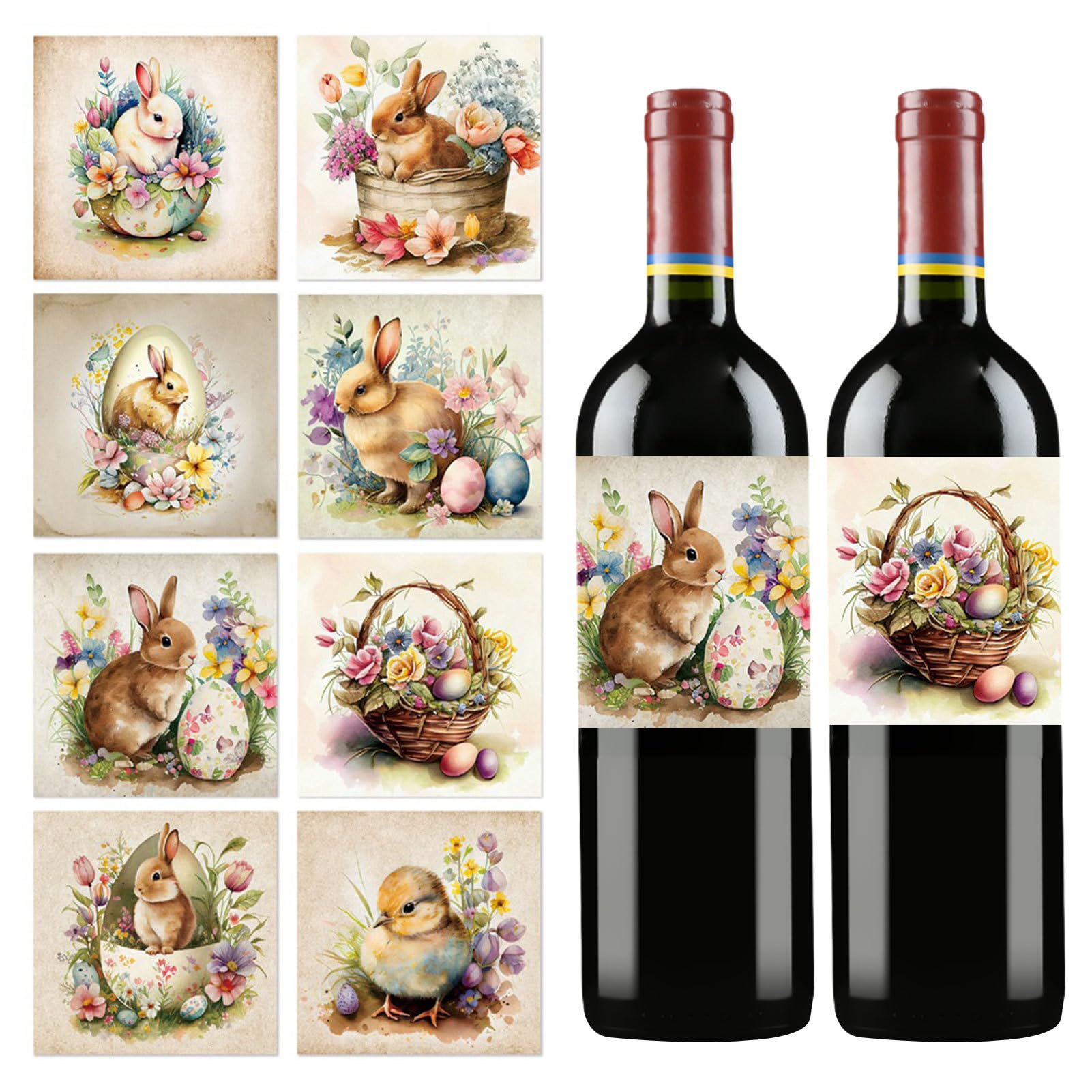 500 Adesivi Pasquali Colorati - Coniglietti E Uova Per Decorare Regali E Biglietti - Foto 8