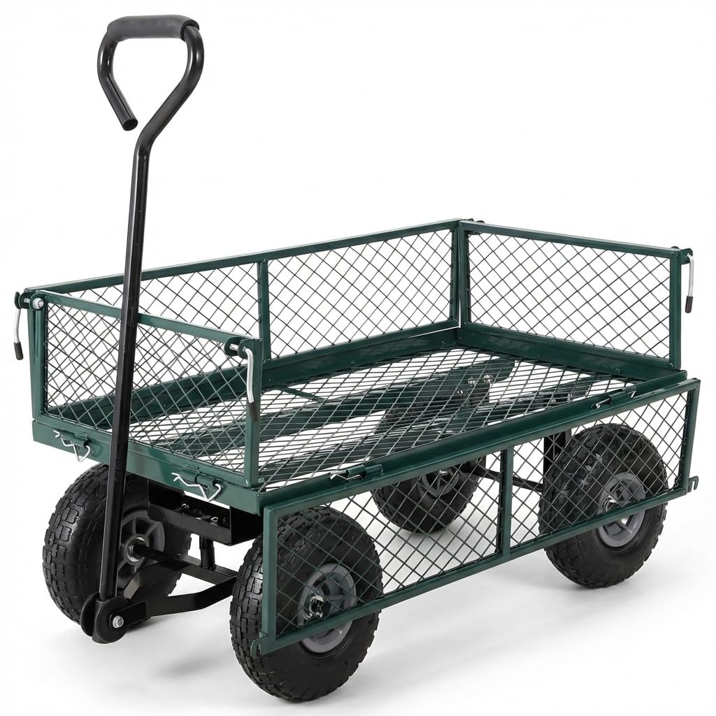 GarveeTech 226kg Gartenwagen Bollerwagen klappbar Gitterwagen Schwerlast