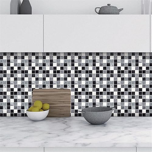 Miniatura 7 de 10 hojas de azulejos autoadhesivos 3D para despegar y pegar en azulejos de cocina, azulejos autoadhesivos 3D para tocadores de baño, decoración de