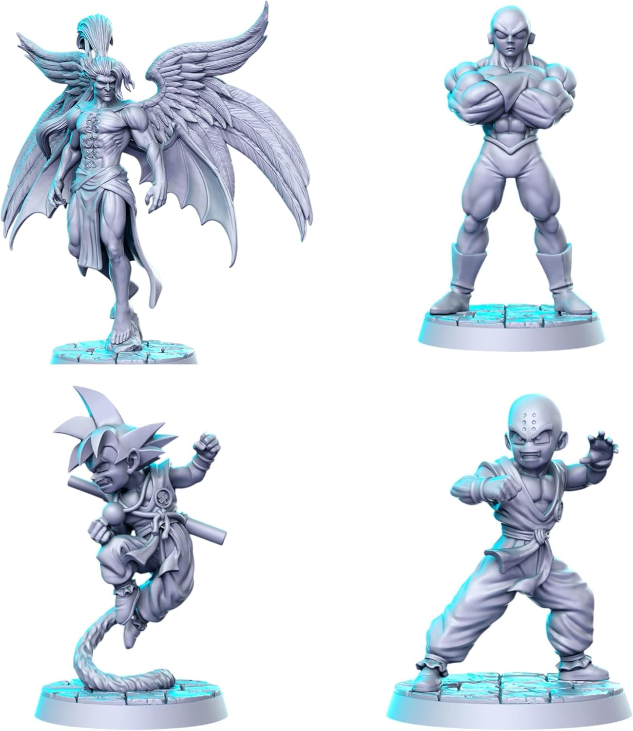TYL Anime 8 Unpainted Miniature for War Gaming | RPG Scale Figures, Detailed Tabletop Board Game Accessories | Realistic Tabletop Miniatures (Combo of 4, 32mm)