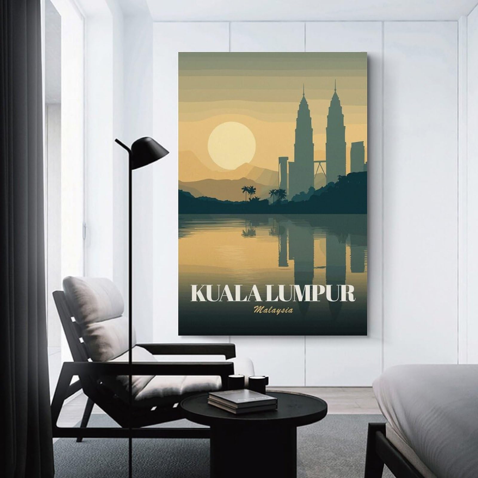 Junmoney Wall Art Print Kuala Lumpur Malaysia Travel, 24x36inch(60x90cm), for Living Room, Bedroom Or Apartment Walls, Modern Wall Decor for Cosy Interiors
