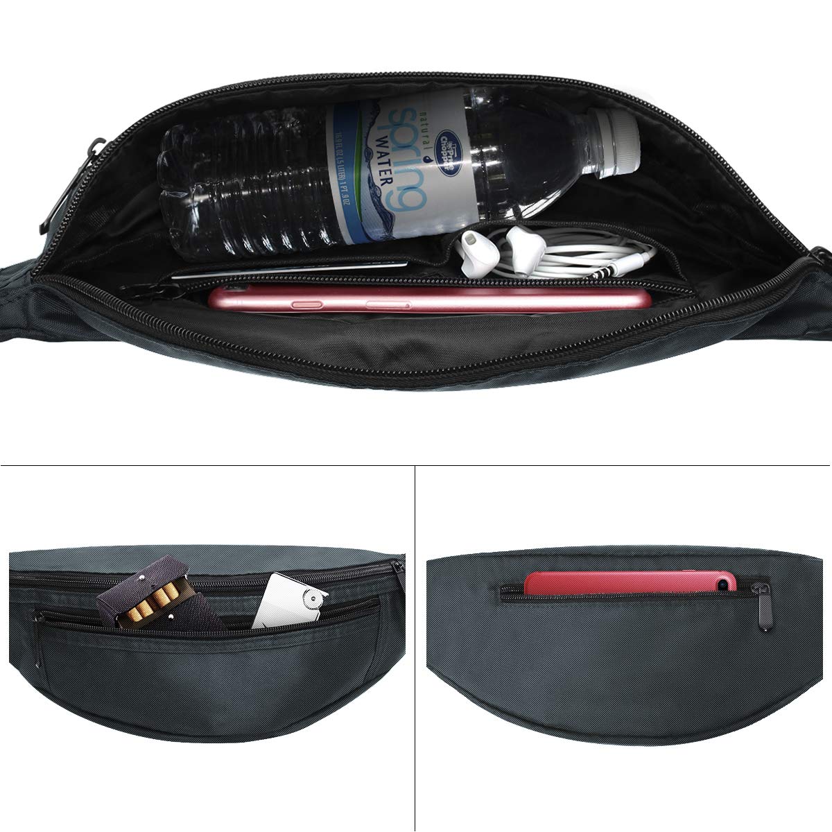 RYACO Marsupio Running Impermeabile, Marsupio Sportivo Viaggio Donna/Uomo Regolabile per corsa, viaggi, passeggiate con il cane, sport e tutte le attività all'aperto