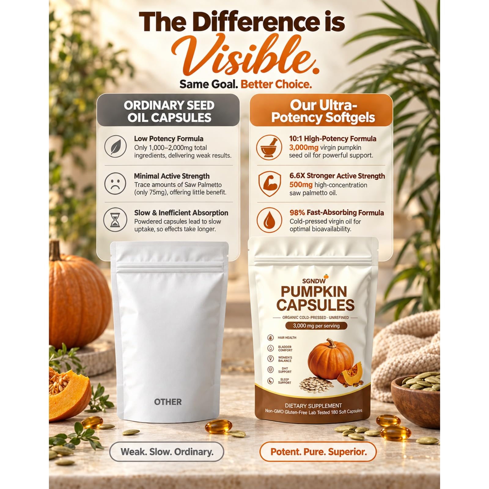 Pumpkin Seed Oil with Saw Palmetto, Cold-Pressed, 180 Softgels — Amazon image 7