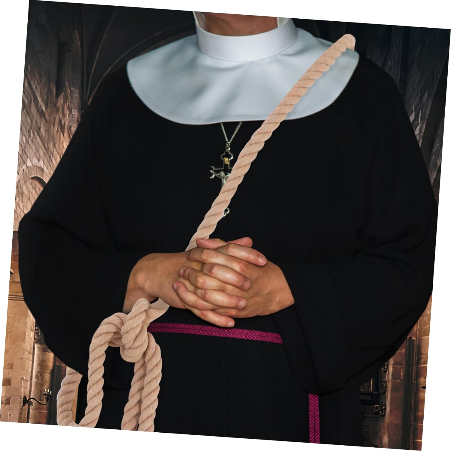 FRCOLOR Gothic Style Pastor Waist Belt Woven Hemp Rope Costume Accessory Long Adjustable Waist Belt for Men for Cosplay and Religious Ceremonies - Image 7