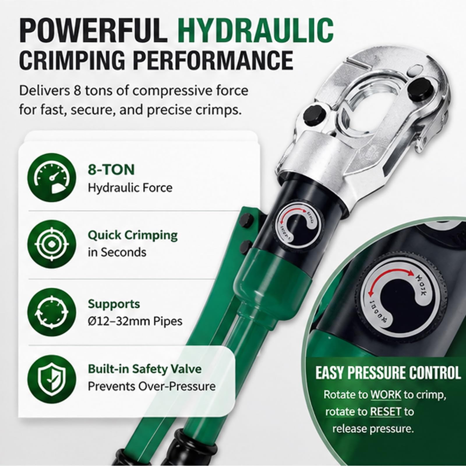 Hydrauliczne szczypce do zaciskania Ø12-28 mm Zaciskarka do rur miedzianych Narzędzie do zaciskania hydraulicznego z miedzią 12/15/18/22/28 mm i PEX-AL-PEX 16/20/26/32 mm