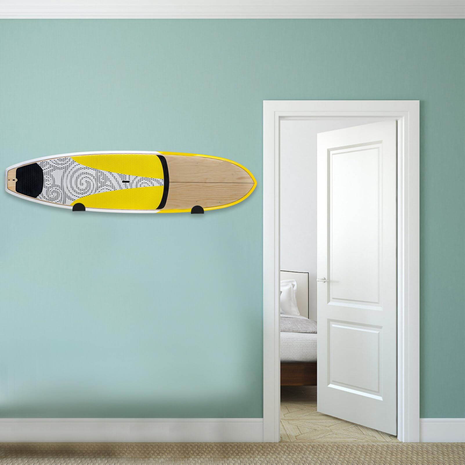 HANABASS Snowboard Wall Hangers 2 Pack Metal Snowboard Wall Mount Racks for Storage and Display