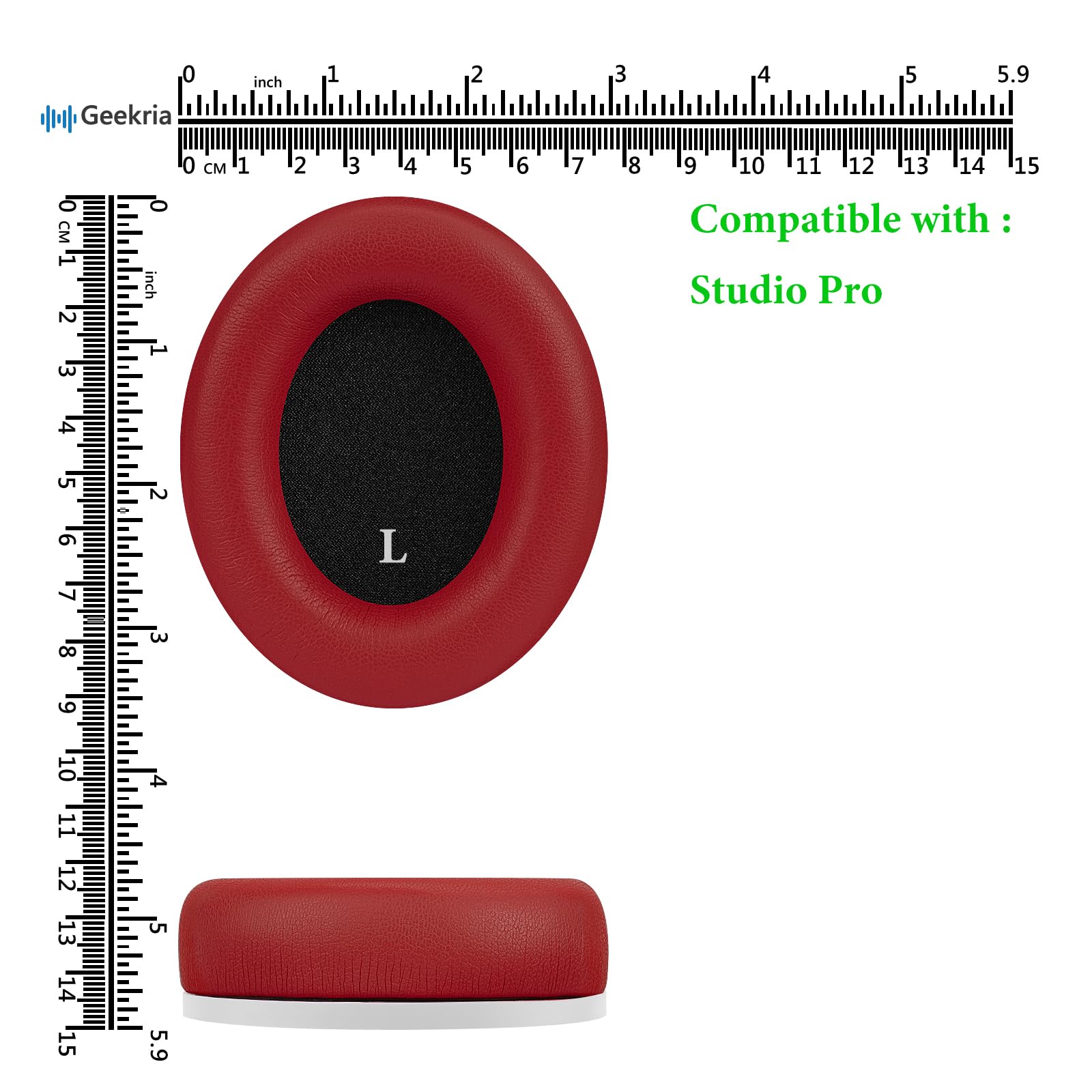 Kit di ricambio padiglioni Geekria SNAP per cuffie Beats Studio Pro, cuscinetti auricolari magnetici con cambio facile in pochi secondi, parti di riparazione (pelle proteica, 2 paia)