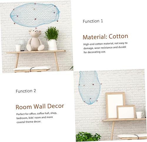 Miniatura 3 de PRETYZOOM Decoración de red de pesca Decoración de concha colgante Red de pescado Decoración decorativa del océano Decoración de pesca Red de pesca