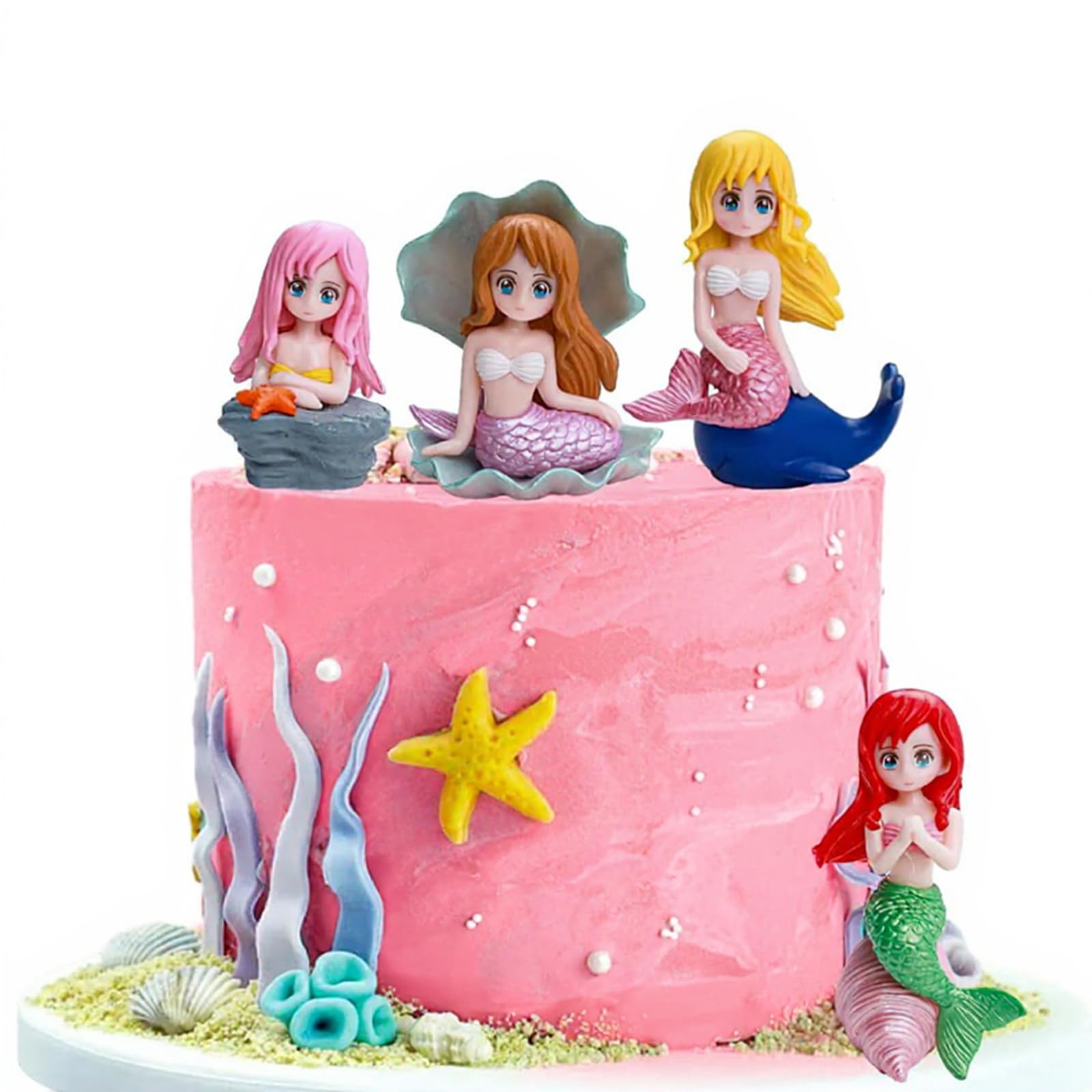 Tashce 4 PCS Mini Mermaid Figures, Miniature Mermaid Ornaments, Mermaid Cake Toppers - Image 4