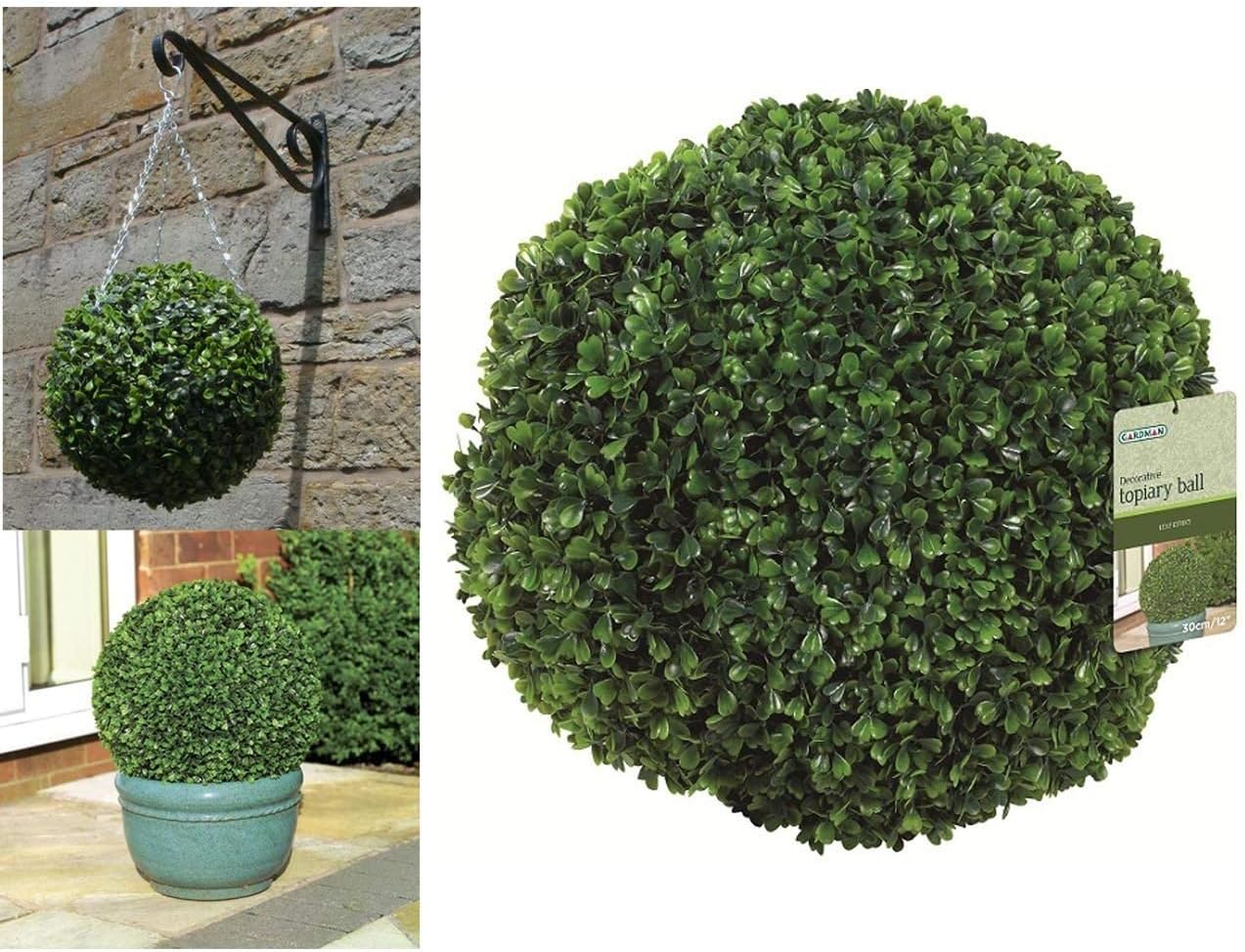 Eden Bloom 02802 Topiary Ball Leaf Effect, Green, 30 cm