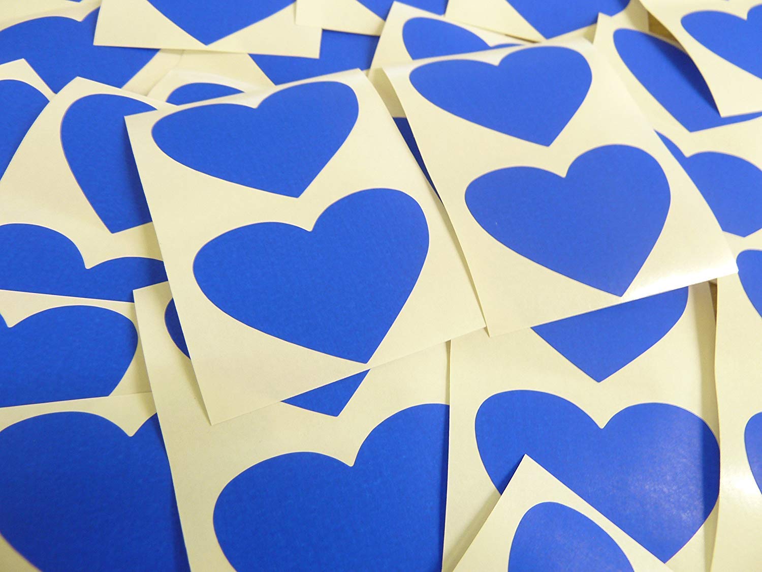 50x37mm Azul Cobalto Con Forma De Corazón Etiquetas, 40 auta-Adhesivo Código De Color Adhesivos, adhesivo Corazones para Manualidades y Decoración