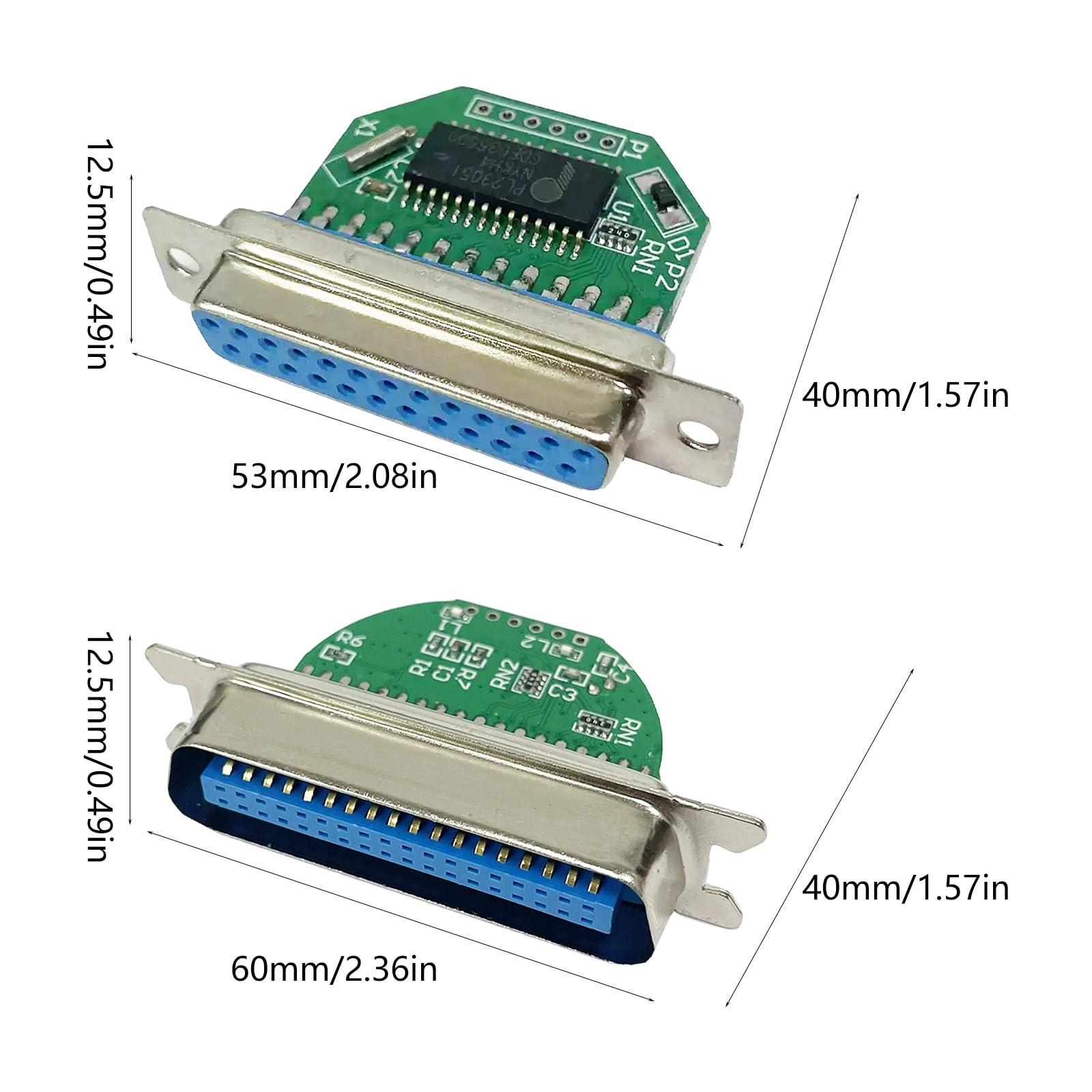 PL2305 Petit module convertisseur parallèle USB vers 25 broches 36 broches pour imprimantes plus anciennes avec adaptateur Plug and Play Arrange USB vers port parallèle