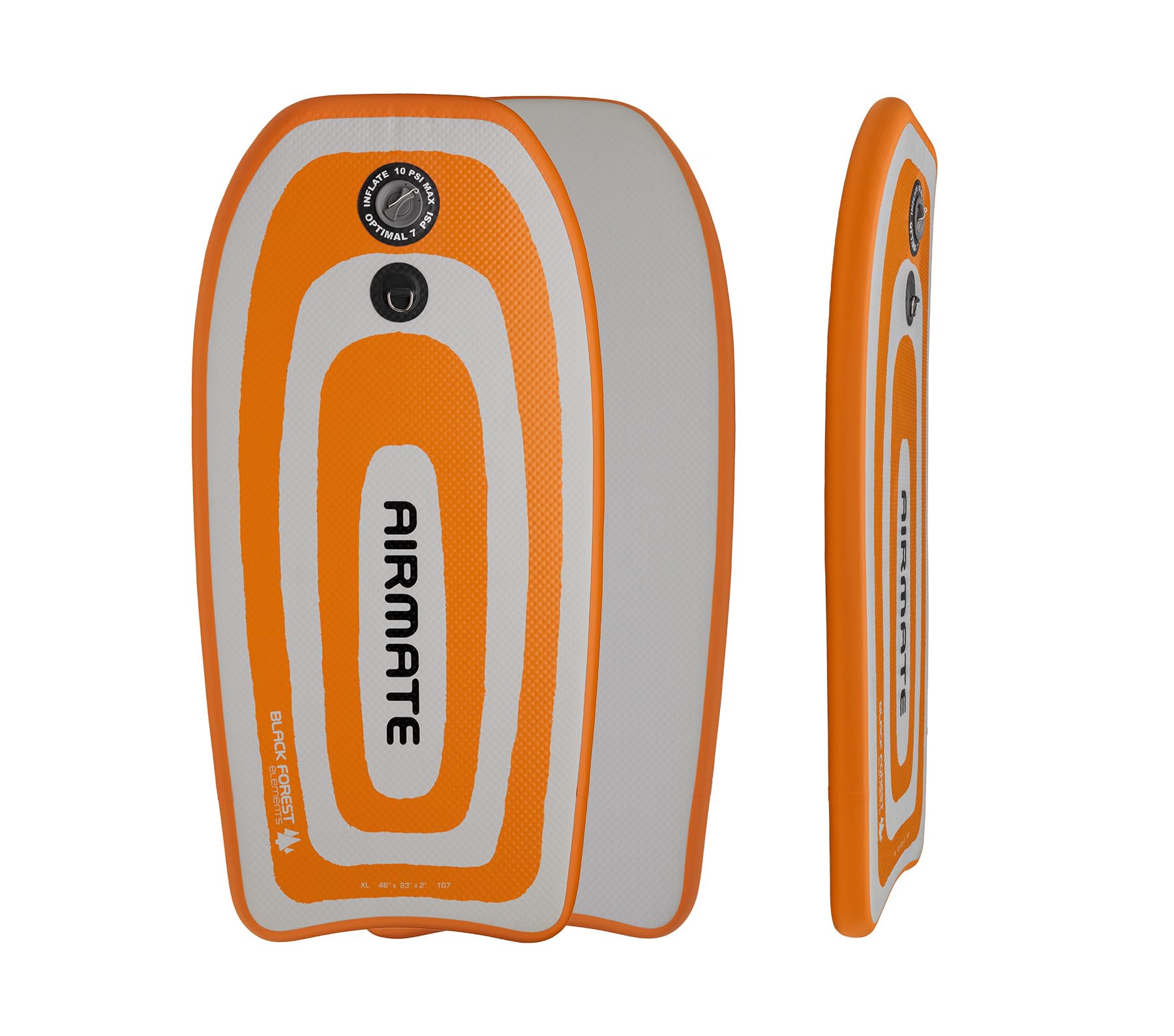 AIRMATE XL 46" Bodyboard Premium - Sportgerät für große Erwachsene 190cm+ - Aufblasbar & Kompakt - Weltweit einzigartig in 4 Größen - Seit 2012 Bewährt - 10+ Jahre haltbar