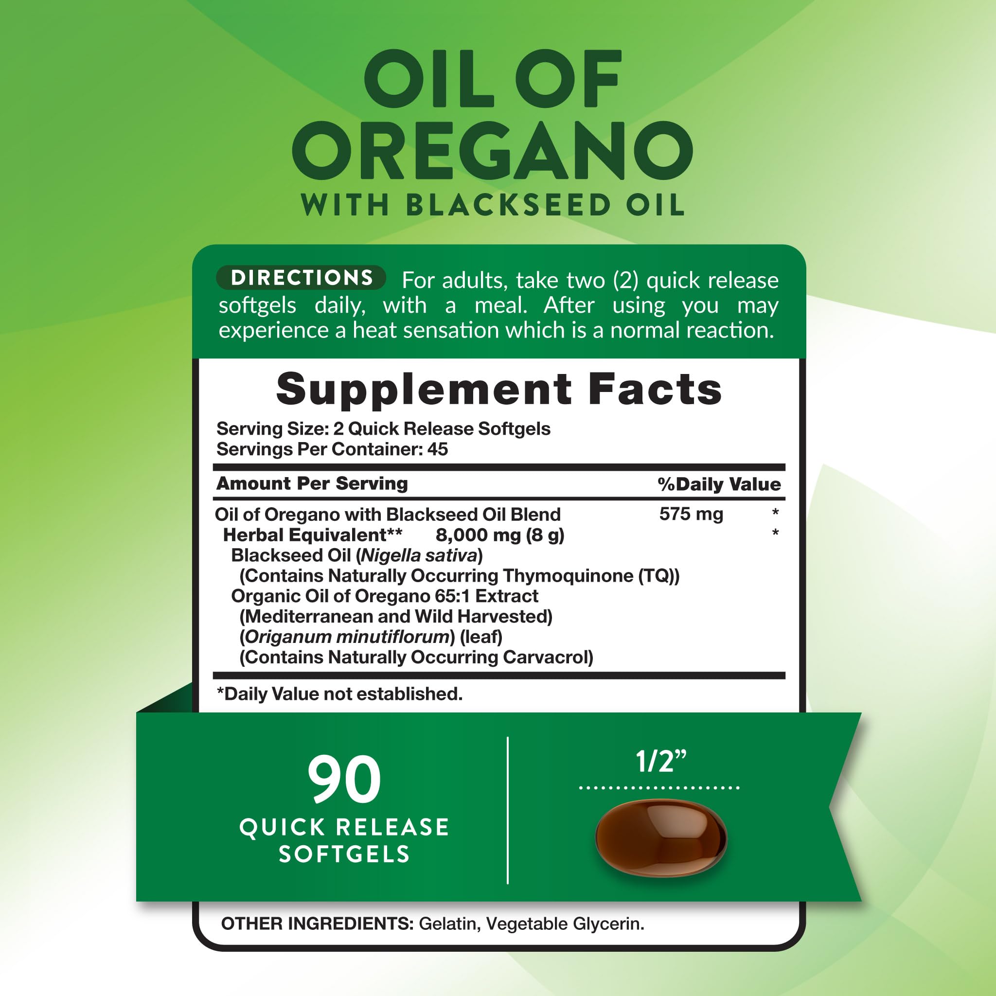 Nature's Truth Oil of Oregano Pills with Black Seed Oil | 90 Softgels — Amazon image 2