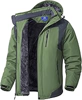 Vista 9 de SPOSULEI - Chaquetas de esquí para hombre con capucha, chaquetas de snowboard, impermeables, forro de vellón, abrigos con bolsillos múltiples