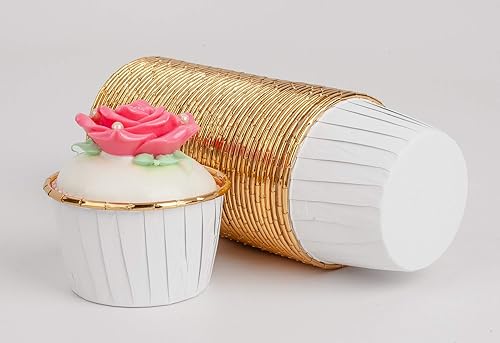 Miniatura 2 de GOLDEN APPLE, Mini tazas de papel de aluminio para hornear pasteles, 50 piezas, moldes para hornear magdalenas, moldes para hornear, tazas para