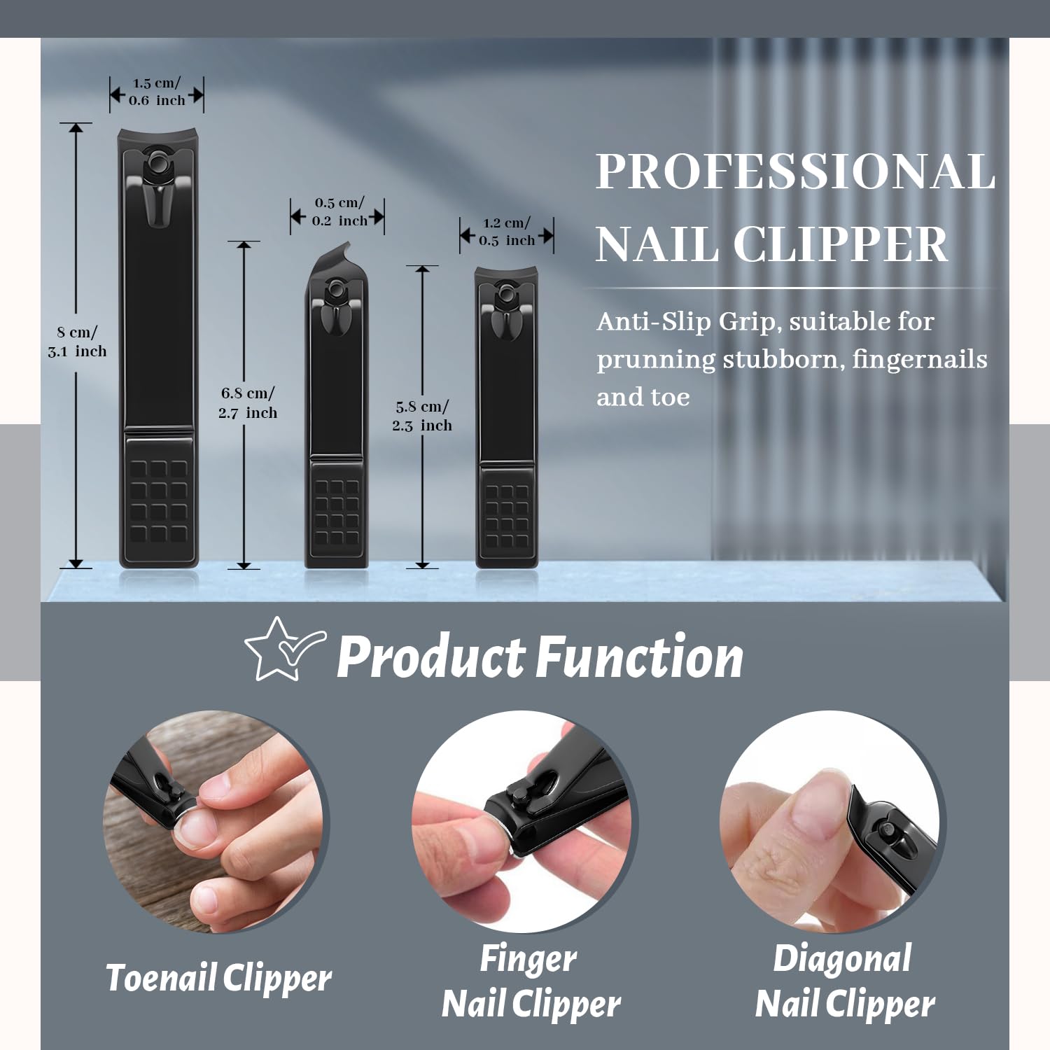12-Częściowy Zestaw do Manicure, Narzędzia do manicure i Pedicure, Profesjonalny Zestaw do Manicure, Zestaw do Czyszczenia Paznokci w Domu, Zestaw do Pielęgnacji Paznokci z Czarną Skórzaną Podróżną