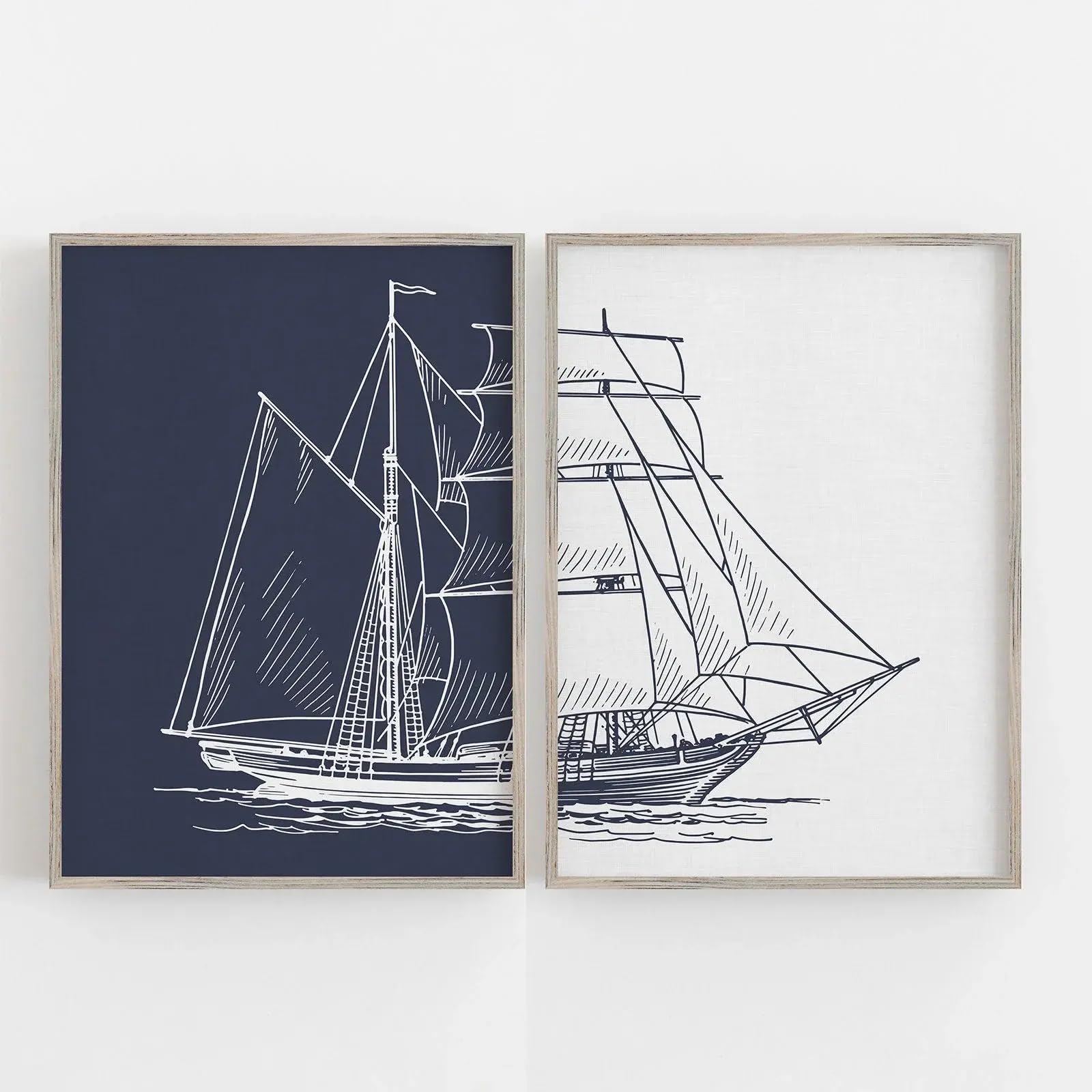 Décoration d'intérieur voile nordique 50x70 | Solution murale grand format 2 cadres