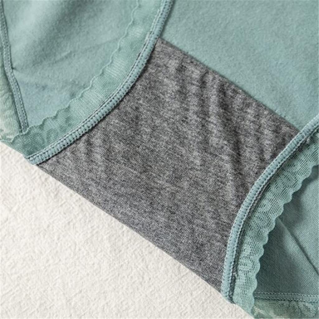 Paquete de 4 Bragas de Encaje Sexy de algodón para Mujer, Calzoncillos de Talla Grande, Bragas sin Costuras de Cintura Alta, lencería para Mujer