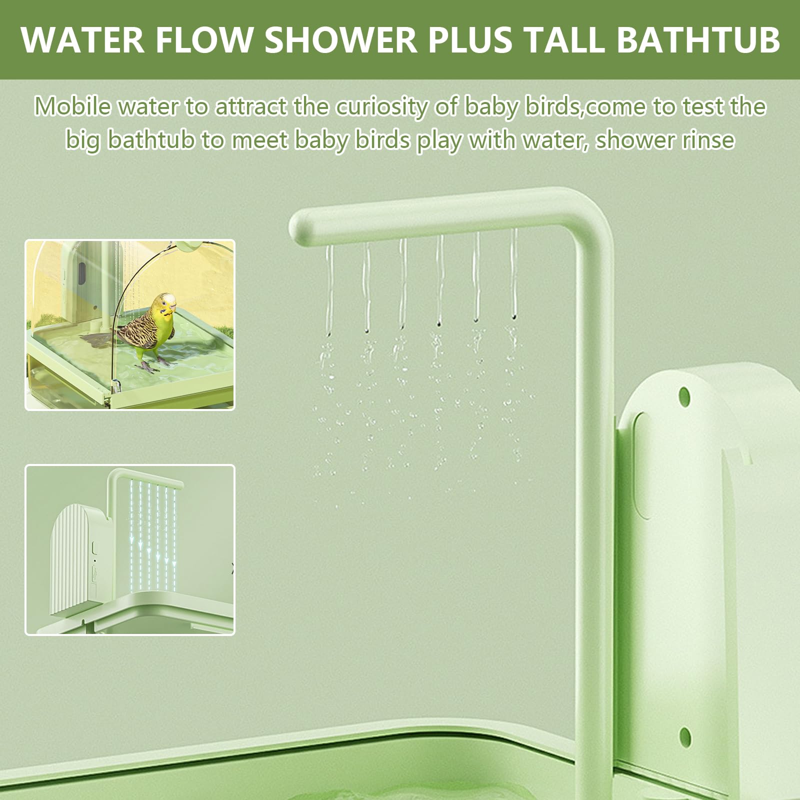 Baño para Pájaros, Colgable para Bañera de Pájaros Ducha Accesorio de Jaula para Pájaros con Ganchos Baño Automático para Pájaros para Pájaros Pequeños Pinzón Canario
