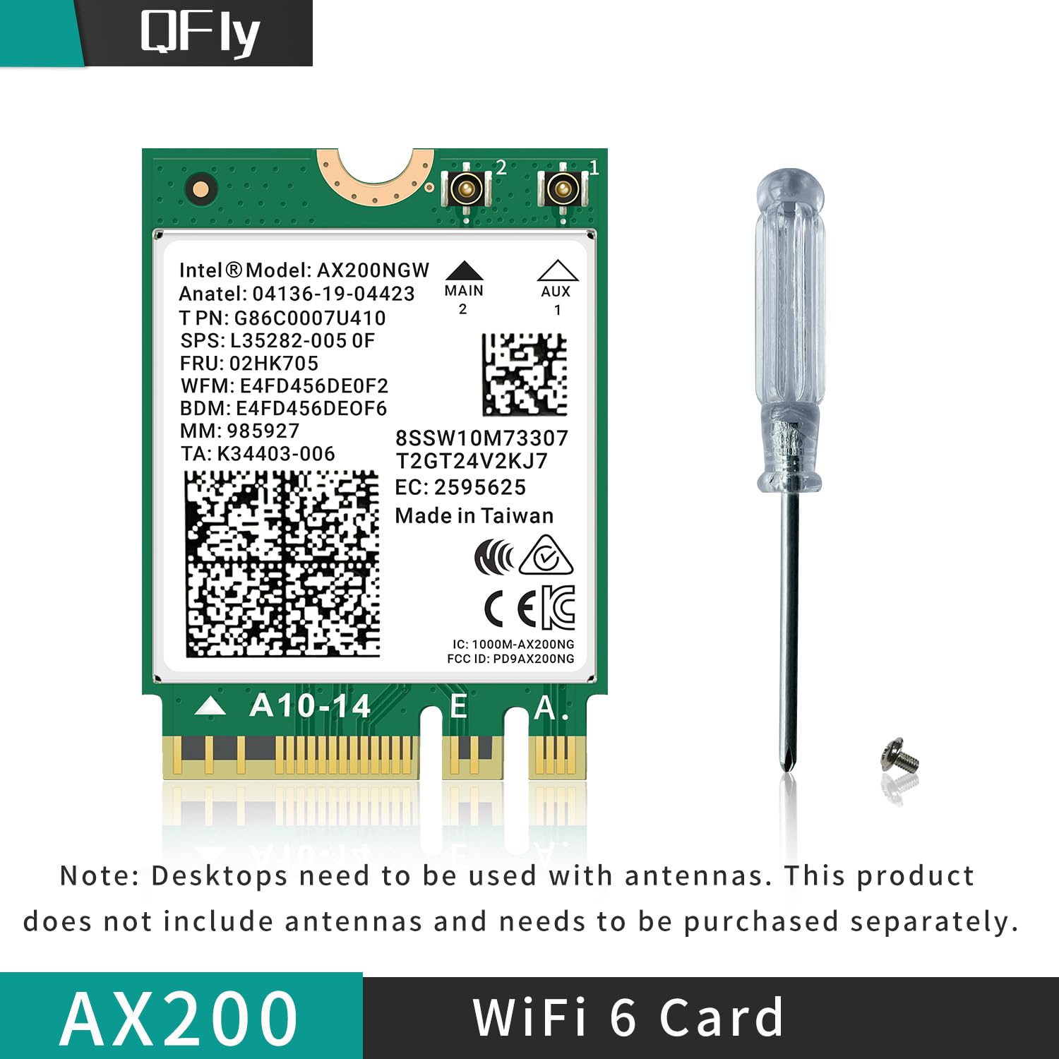 Amazon | WiFi 6カード AX200NGW ワイヤレスネットワークカード 2.4GHz