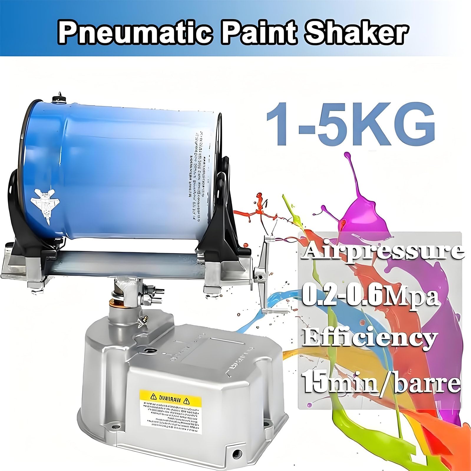 Mezclador de pintura neumático con presión ajustable, alimentado por aire para una mezcla eficiente de pintura y revestimiento, dispositivo de laboratorio de oscilación de 30°