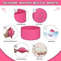 Vista 37 de WUQID Heart Shaped Texture Silicone Boot Compatible with Stanle Quencher H2.0 IceFlow Flip 20oz 30oz 40oz,Hydroo Flask 12-24oz