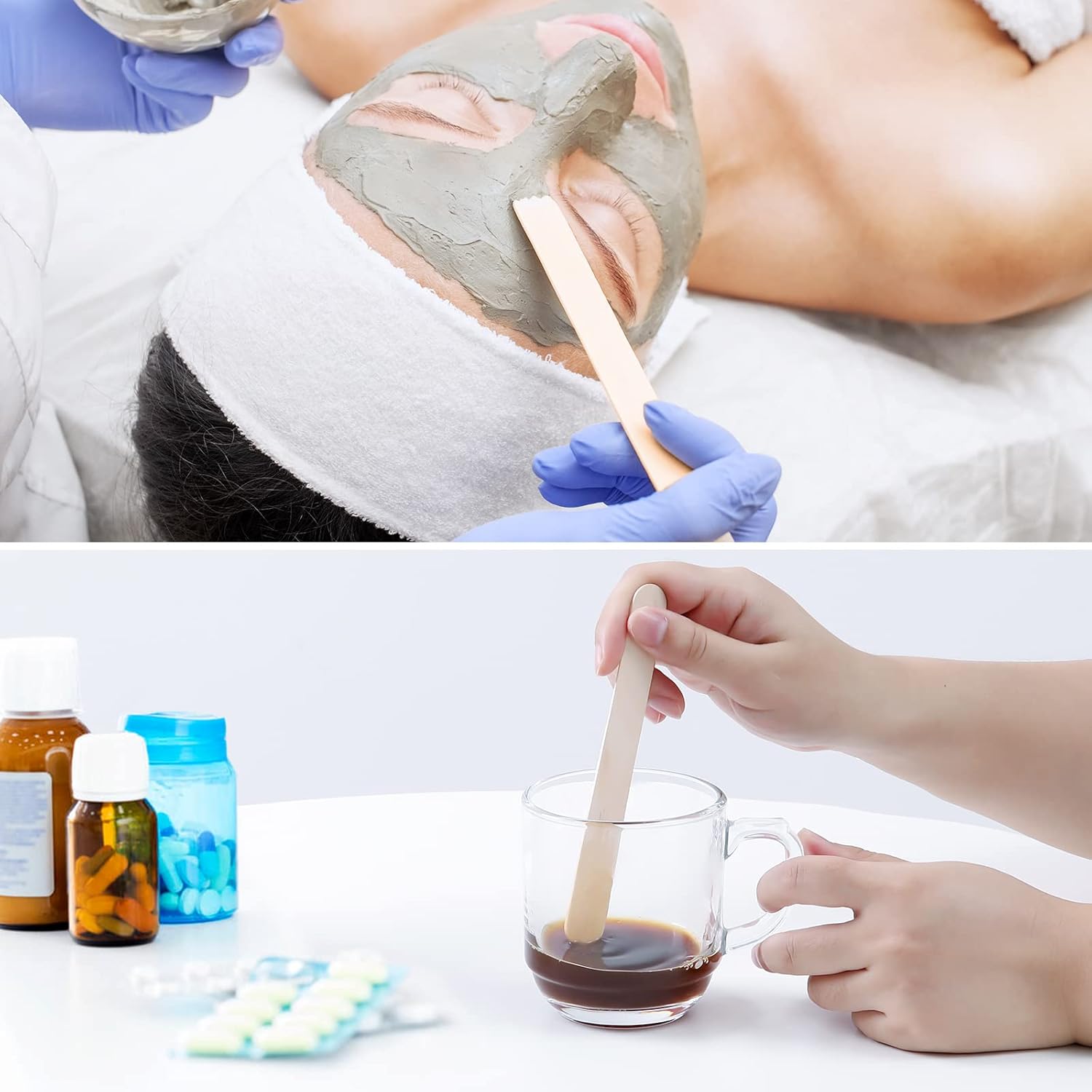 JMU Tongue Depressors Wood, 5000 Count, 6" Non-Sterile Wood Sticks for Medical Use, Crafts, Spa