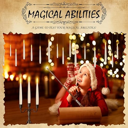 Miniatura 2 de FOOING Floating Candles with Wand Remote, 20pcs Christmas Decoration Magic Flameless Taper Candles, Hanging Flickering Floating LED Candles, Window