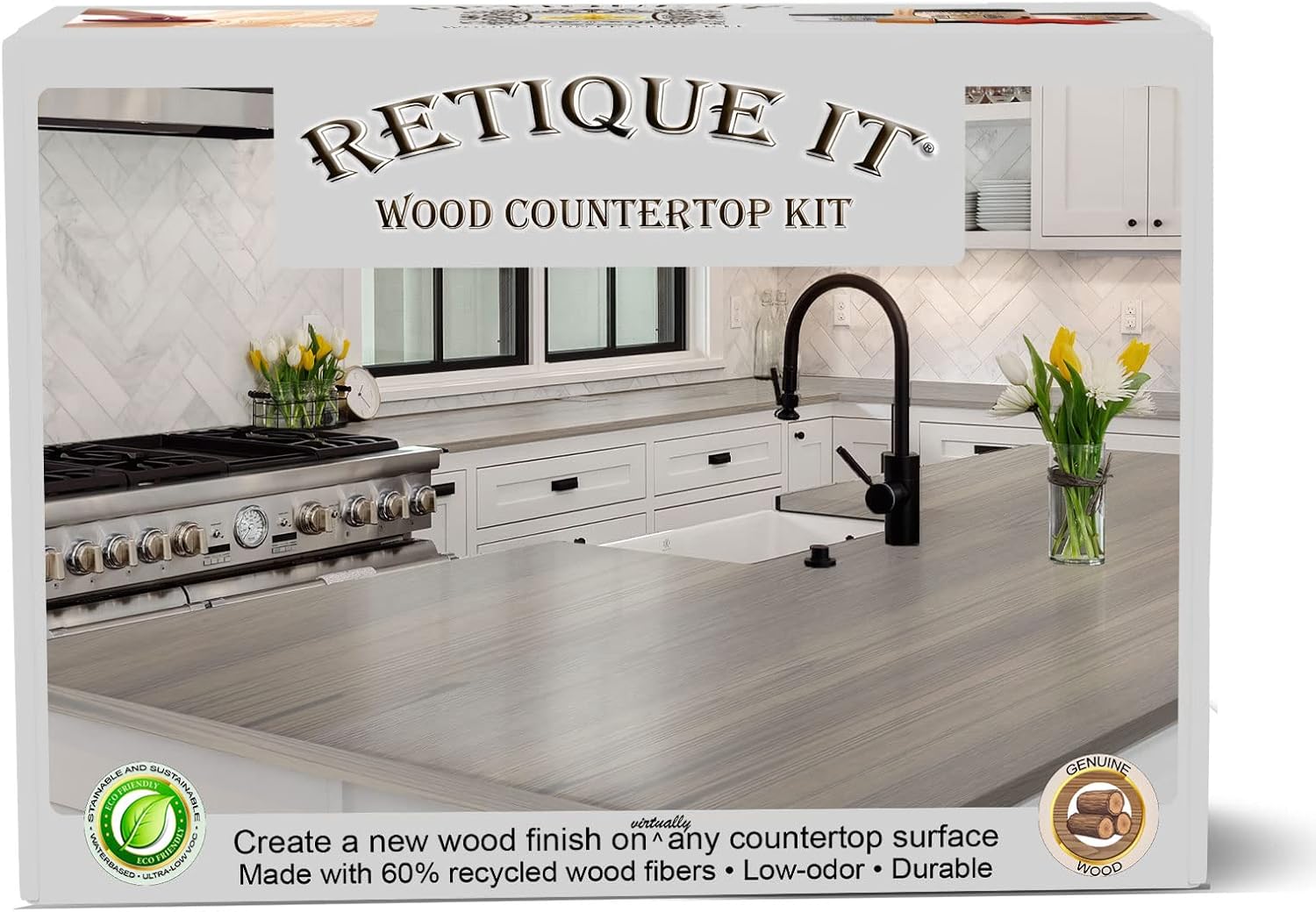Retique It Liquid Wood Countertop Kit with Wood Gel Stain Genuine