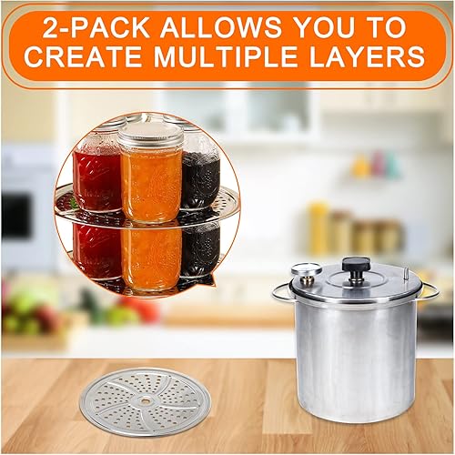 Miniatura 2 de Paquete de 2 bandejas para latas a presión, estante de olla a presión de acero inoxidable de 11 pulgadas, compatible con Presto, All-American y más