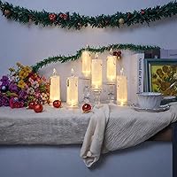 Vista 9 de 6 piezas de velas LED, velas sin llama que funcionan con pilas, velas falsas de pilar, velas artificiales para decoración para San Valentín, boda