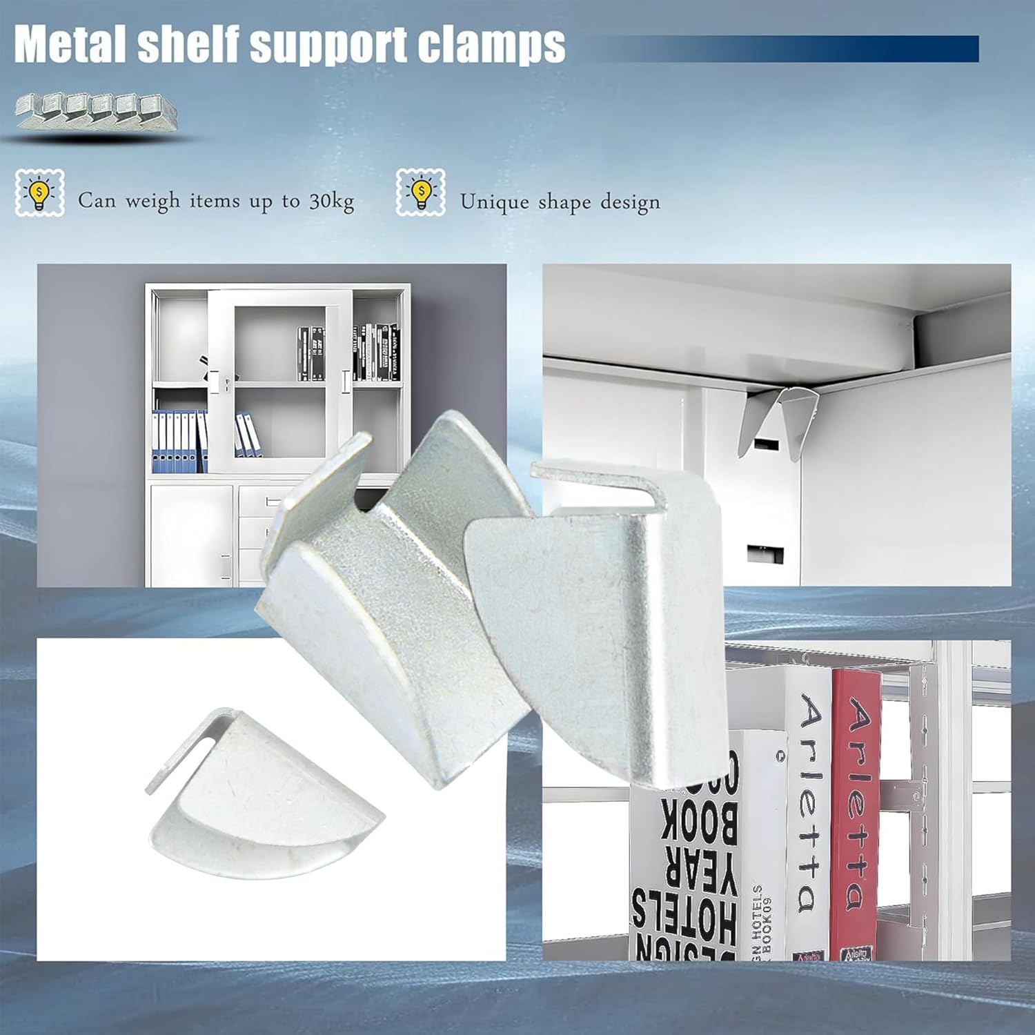 Garage Shelf Clips - 30 Pack, Removable -3