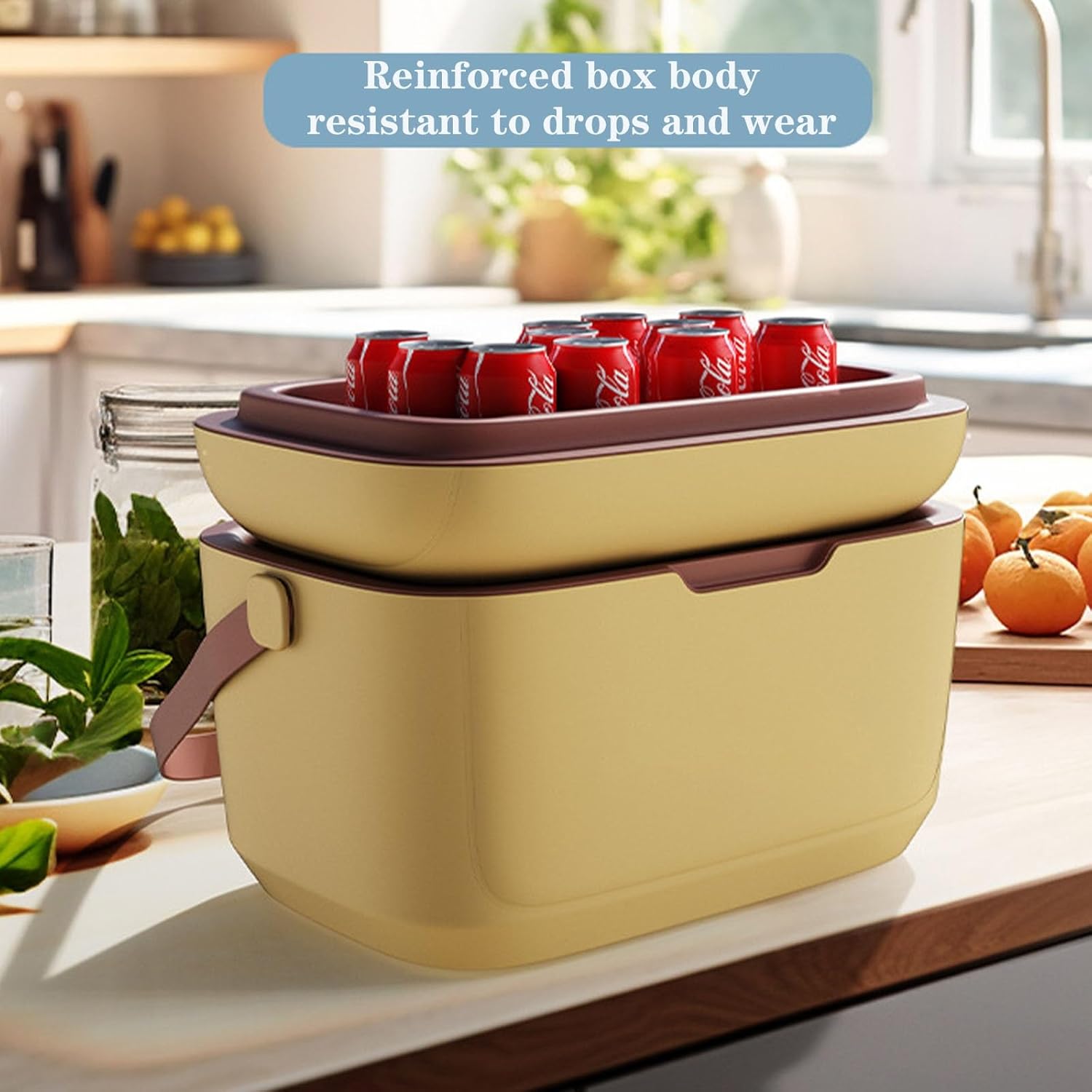 Portable Picnic Cooler Box with Handle, Insulated Storage Container，Coolers Travel Camping Hiking