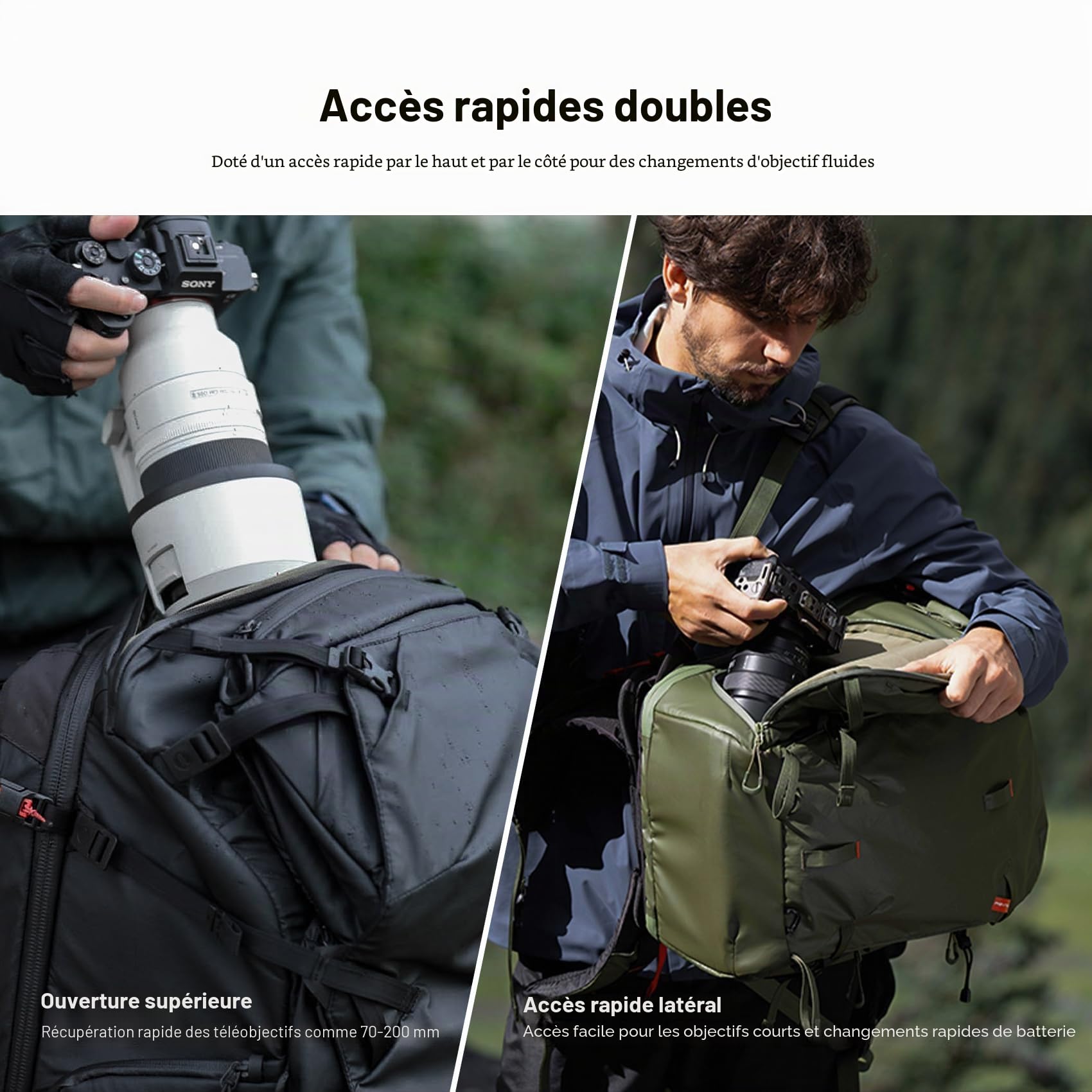 PGYTECH OnePro Focux 25L Sac à Dos, Sac Appareil Photo Compatible avec les Appareils Photo Sans Miroir et Objectifs DSLR/SLR/Ordinateur, Léger Sac Photo de Randonnée Impermeable，Noir