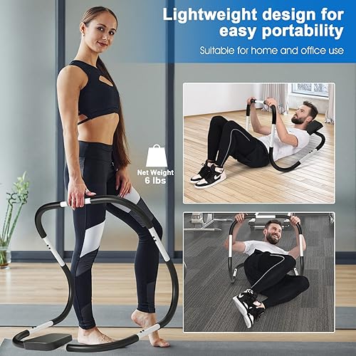 Miniatura 8 de Goplus AB Fitness Crunch, máquina abdominal portátil, ejercitador de entrenamiento para fuerza central, entrenamiento muscular, entrenador AB para