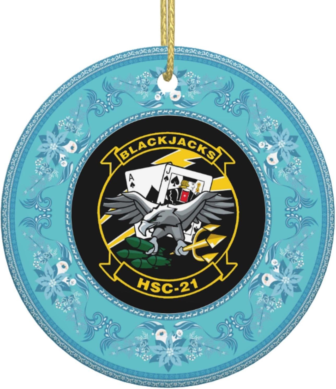 Navy Hsc-21 Christmas Ornaments, Ceremic Ornaments Round Porcelain Ornament Christmas Tree Xmas Souvenirs Home Office Decoration