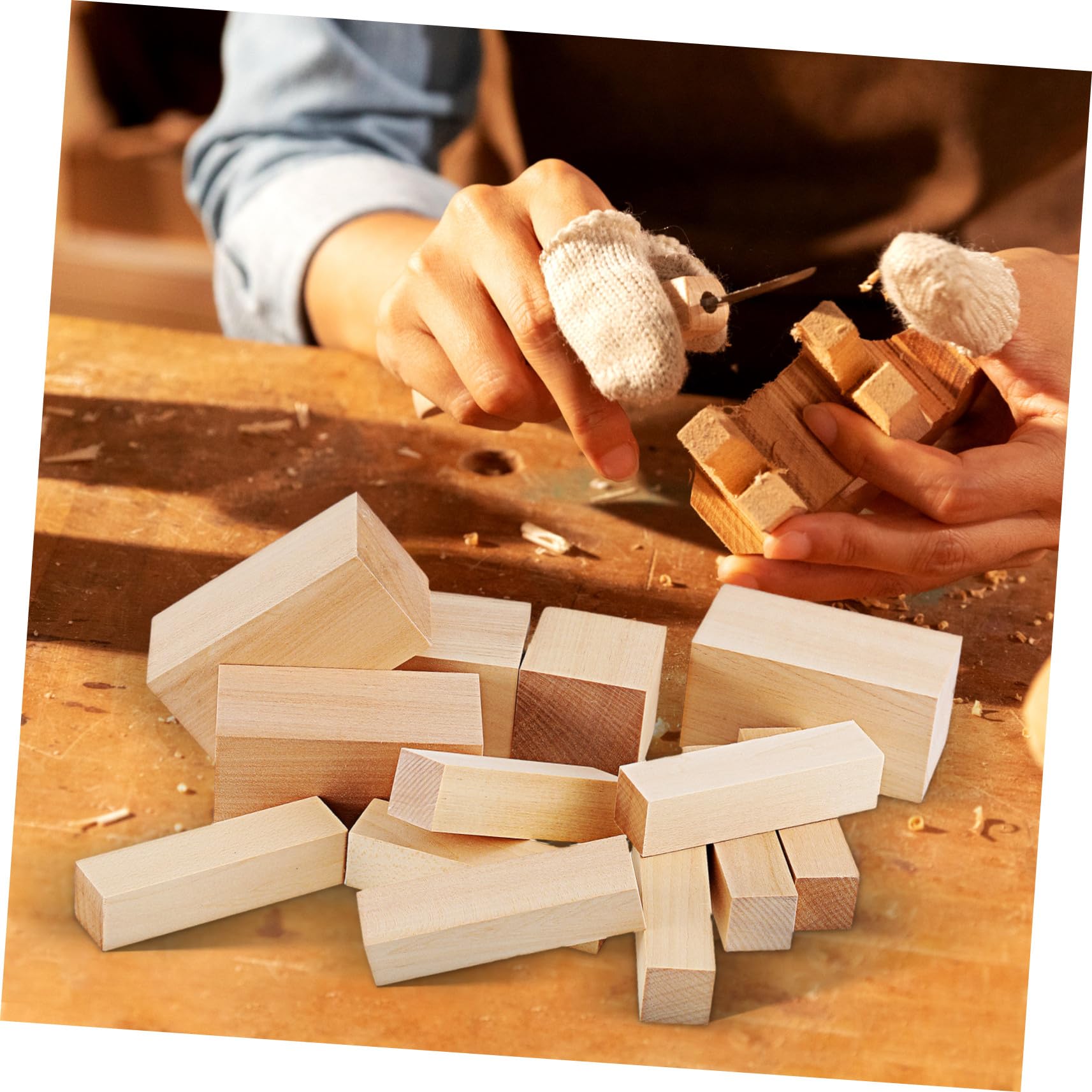 ORFOFE 13 Pezzi Blocchi Legno Tiglio Non Trattati per Intaglio Blocchetti Basswood Naturale per Artigianato e Scultura da Te Dimensioni per Viaggi e Attività Outdoor