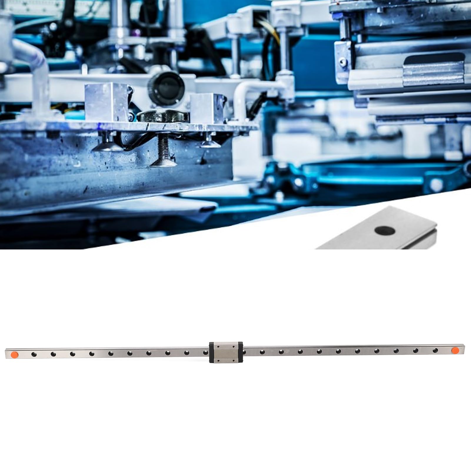 Rail de Guidage Linéaire de 600 Mm MGN12H, Rail de Guidage de Mouvement Linéaire, Rail de Guidage Coulissant en Acier à Roulement 600 1R avec Curseur pour Machines-outils CNC et