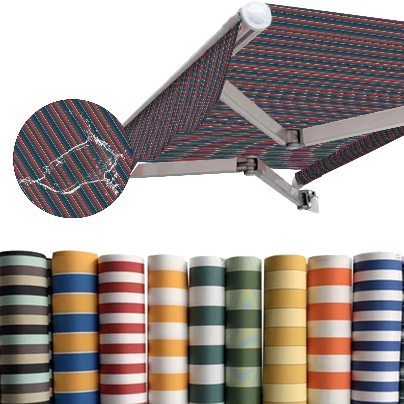 Toile pour store de terrasse rétractable polyester résistant aux UV et à l'eau