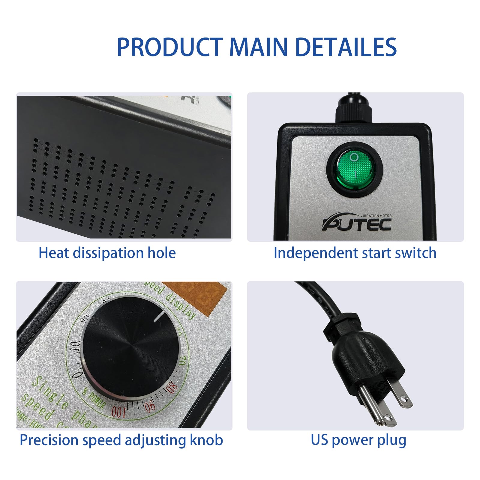 Regolatore di velocità del motore a corrente alternata monofase 110 V/220 V regolatore del motore di vibrazione supporta l'avvio a bassa velocità per 30W-120W Moto